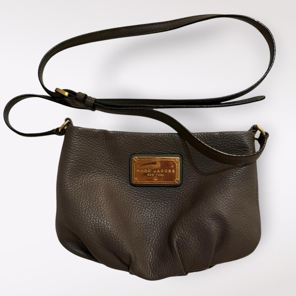 Marc by Marc Jacobs Classic Q Percy Crossbody Taupe Leather
