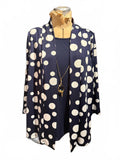 Emily Rose Polka Dot Open Cardigan with Attached Blouse and Necklace