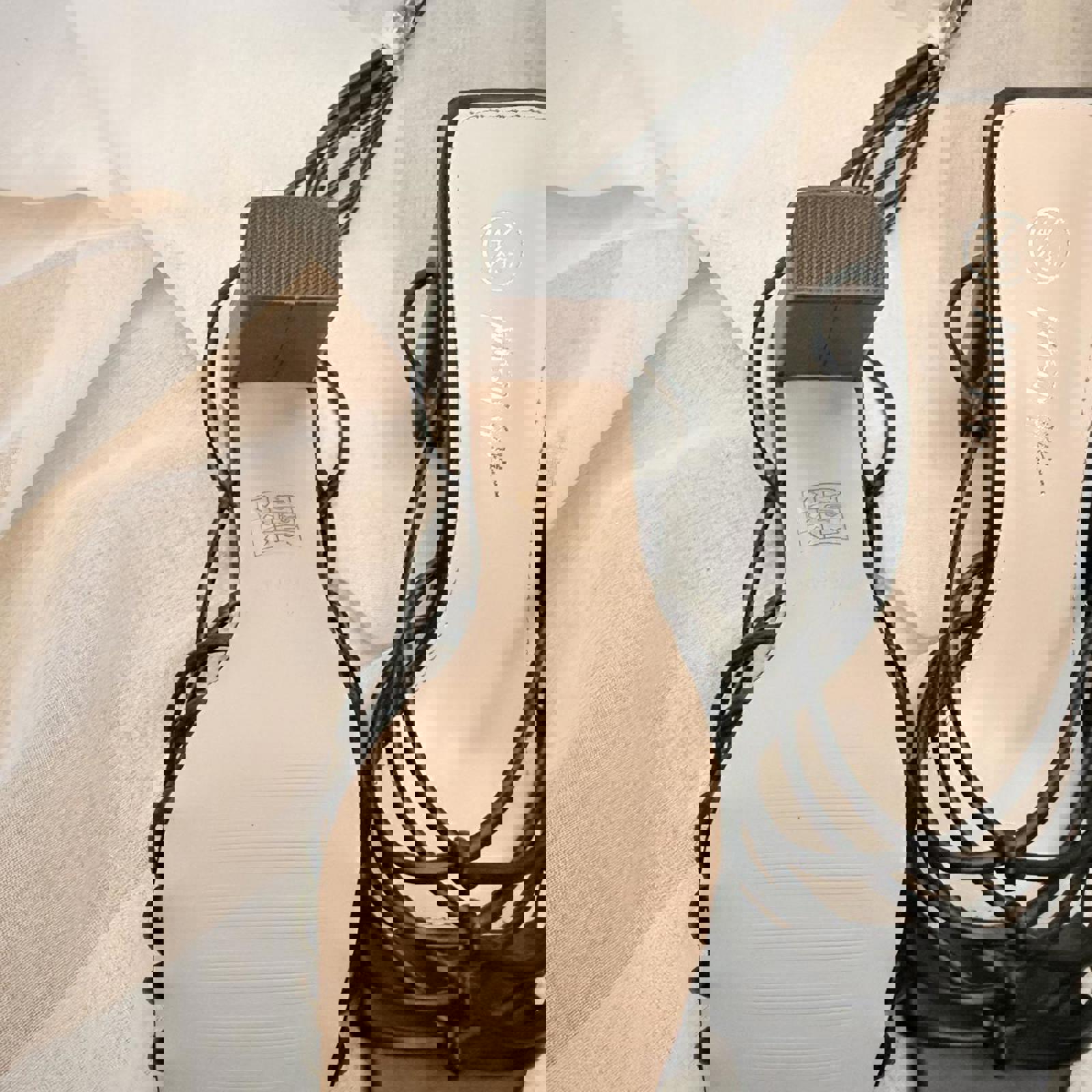 Nasty Gal Black Lace Up Sandals