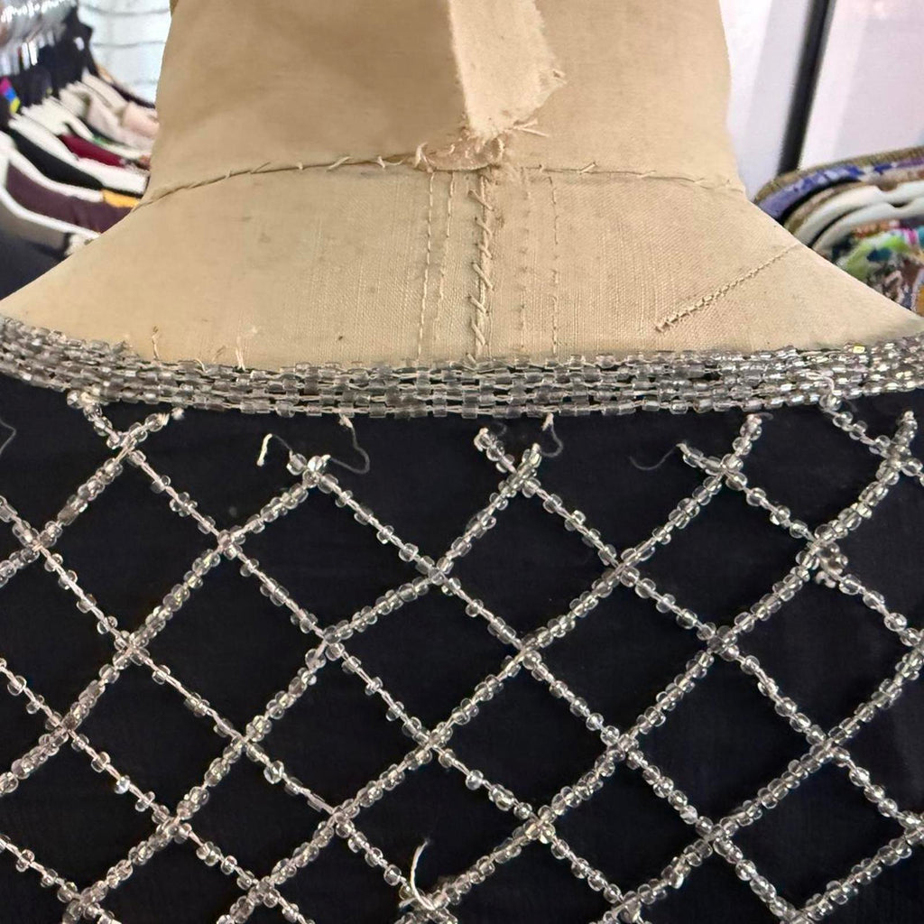 Adrianna Papell Black and Silver Beaded Jacket