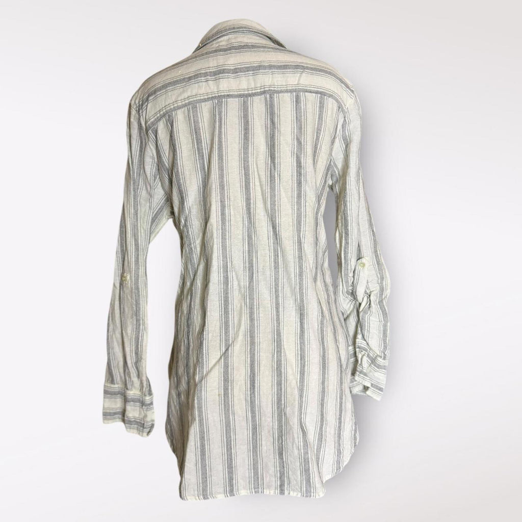 Anthropologie Lilka Linen Striped Button-Up Shirt