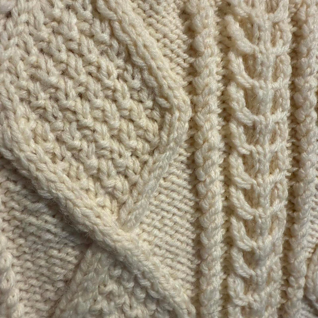 Cream Cable Knit Button-Up Cardigan Sweater