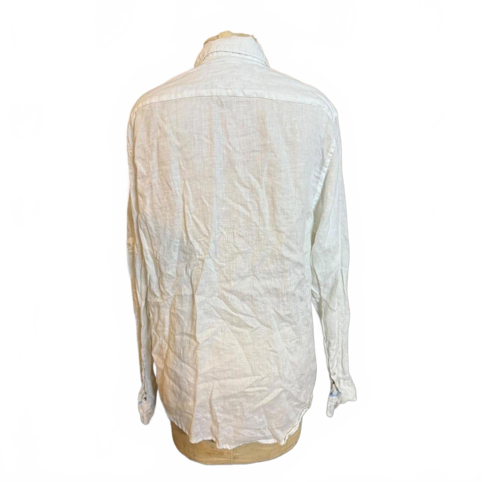 Denim And Flower White Button Up Shirt Size S
