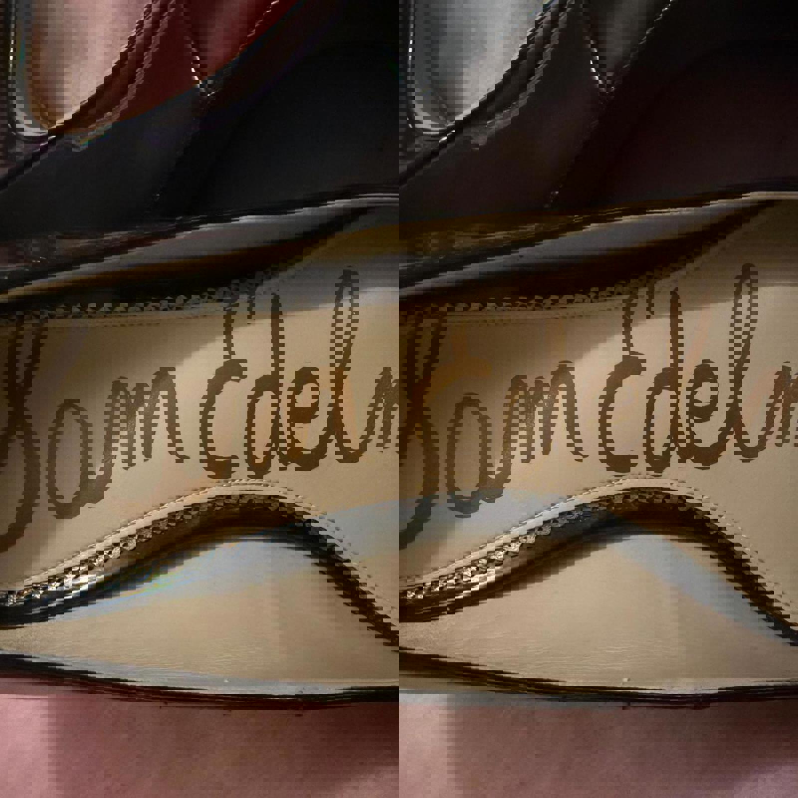 Sam Edelman Black Patent Leather Mid Heel Pumps