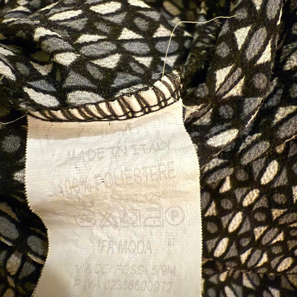 IFA Moda Black and White Shirt Dress Made in Italy