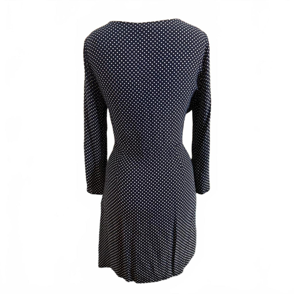 Topshop Navy Blue and White Polka Dot Dress Size 6