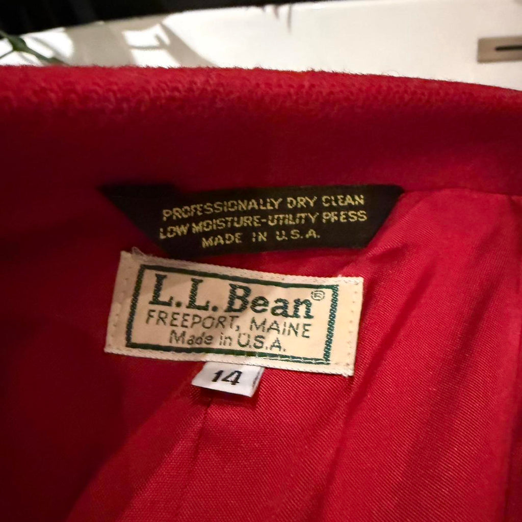 L.L. Bean Women's Red Wool Blazer Jacket