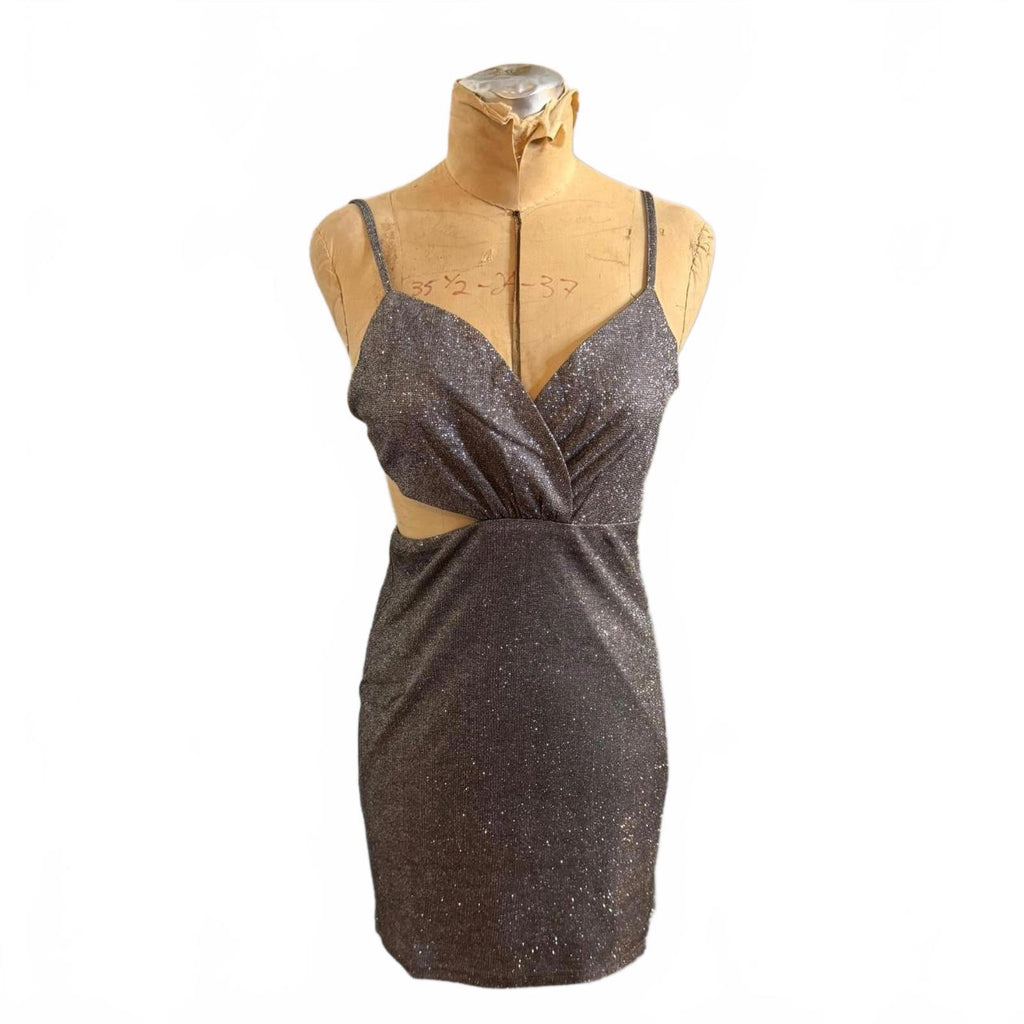 Lulus Sparkly Gray Mini Bodycon Dress Size S