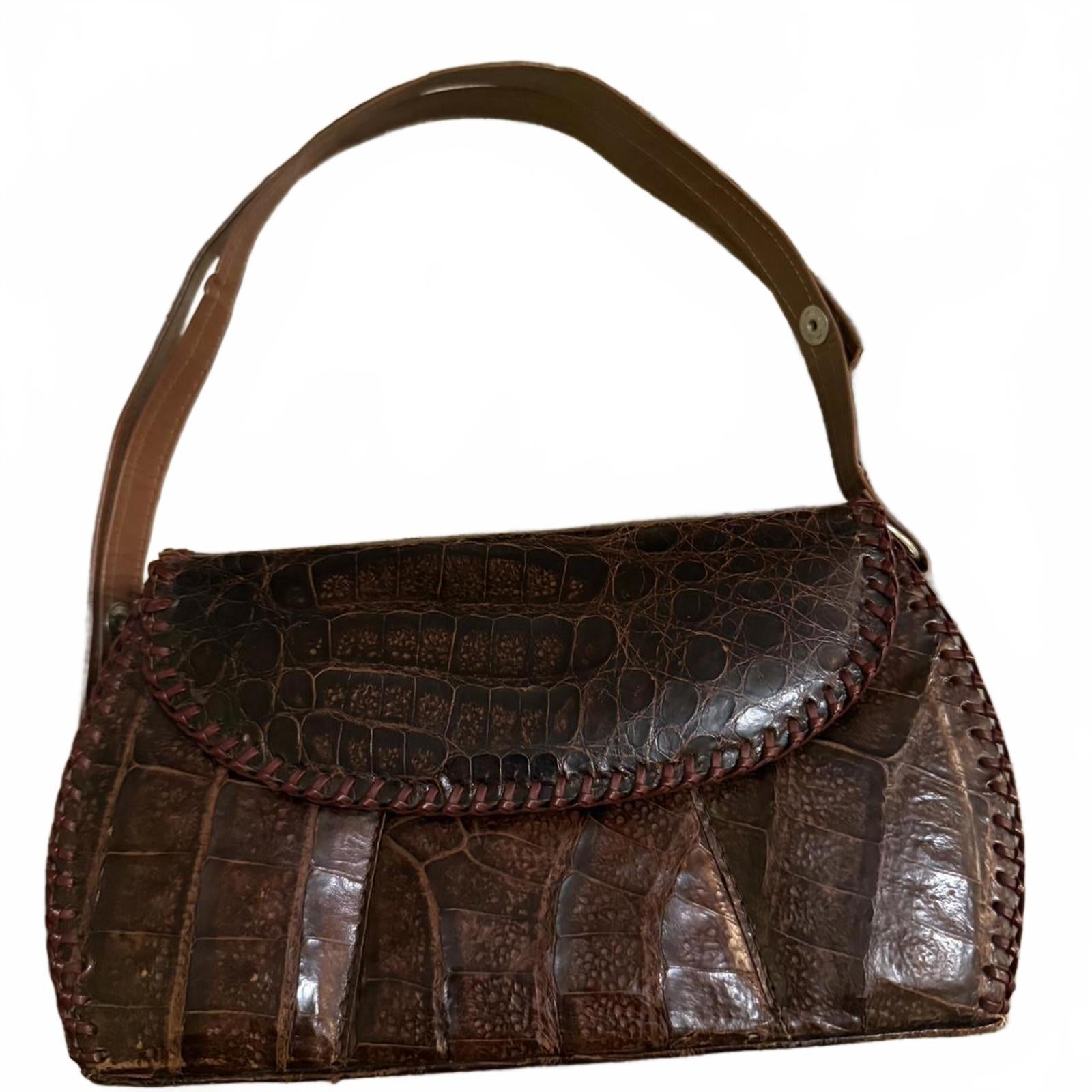 Vintage 1950s Cuban Alligator Bag