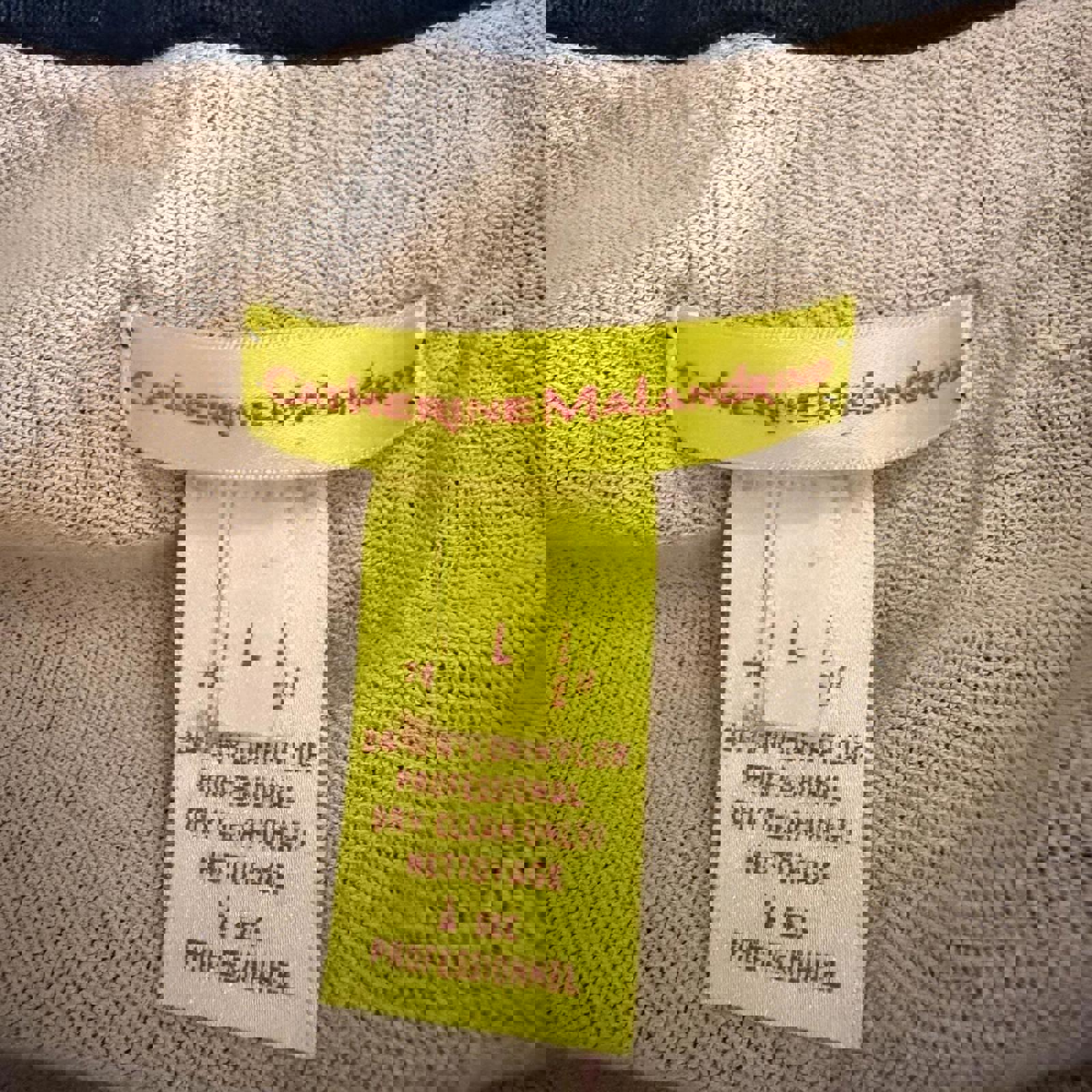 Catherine Malandrino Black Knit Top with Floral Applique Detail