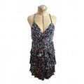 Lulus Women's Black and White Tiered Ruffle Dress Size M