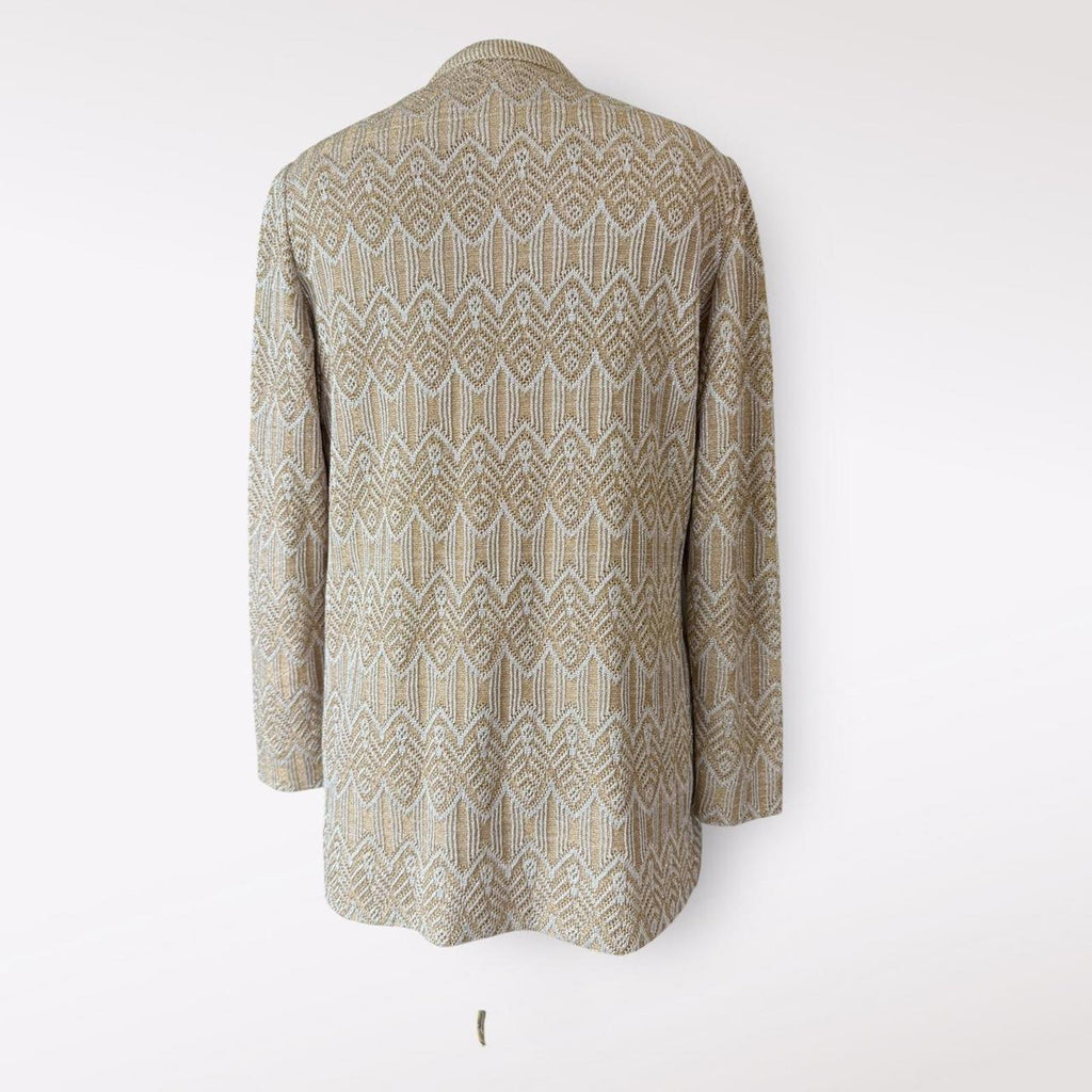 Vintage Beige Knit Button-Up Cardigan Sweater