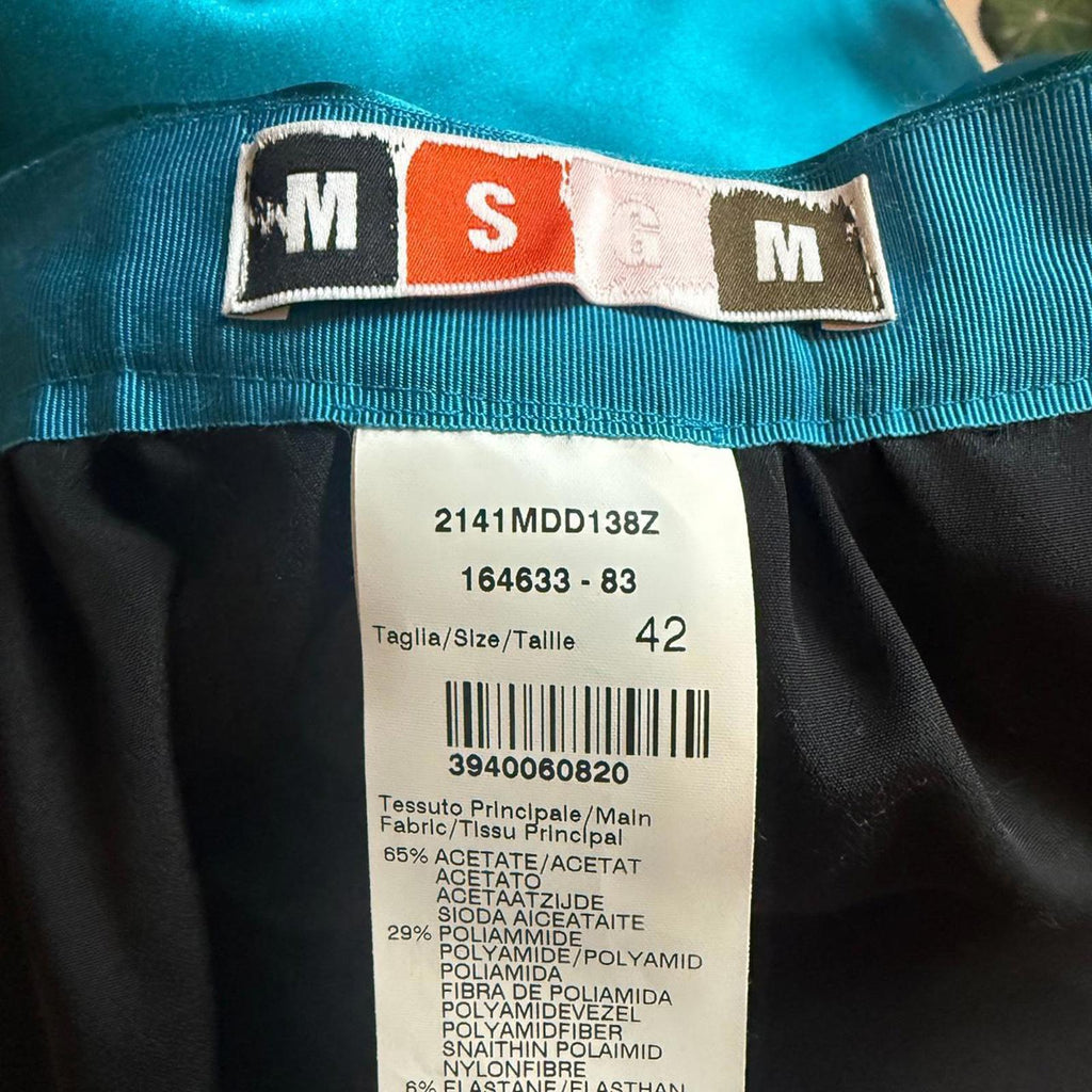 MSGM Blue Satin Skirt