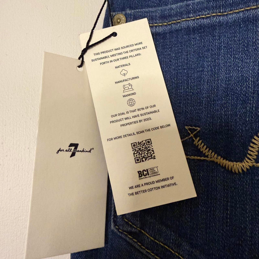 7 For All Mankind Blue Straight Leg Jeans