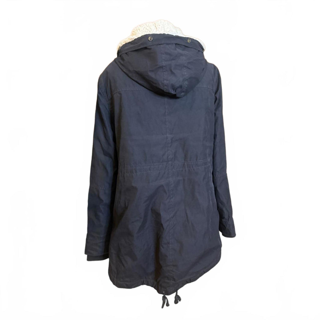 Prince & Fox Navy and White Sherpa Lined Parka Jacket