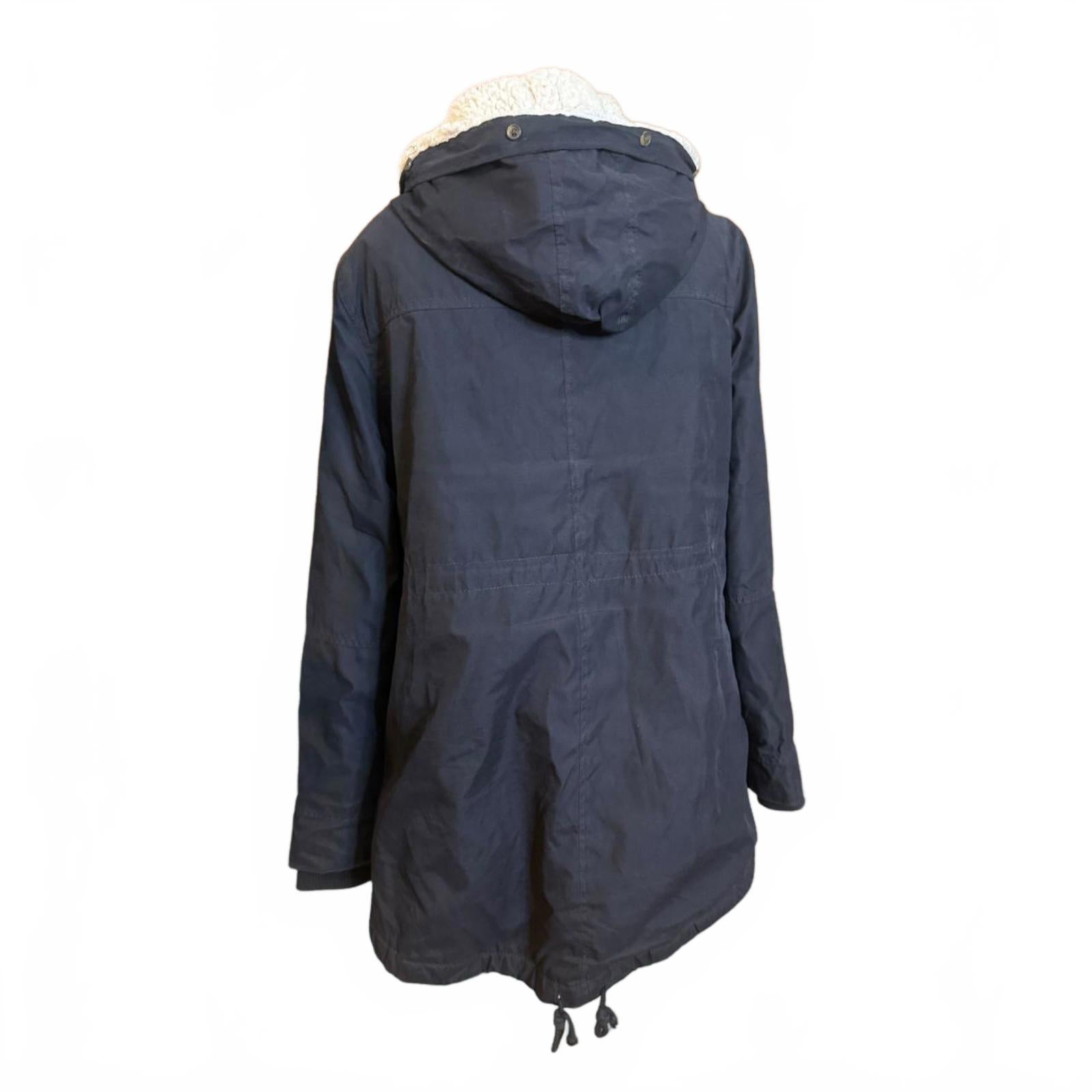 Prince & Fox Navy and White Sherpa Lined Parka Jacket