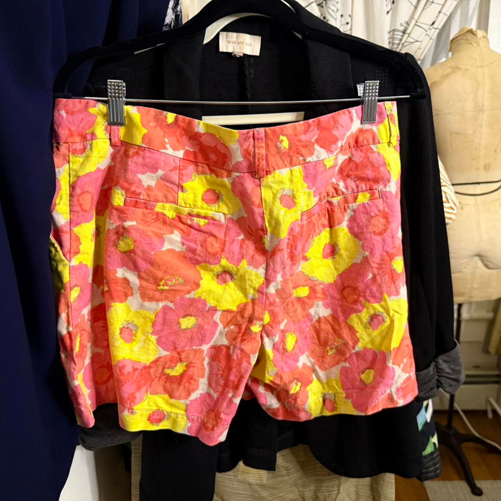 Loft Pink and Yellow Floral Shorts