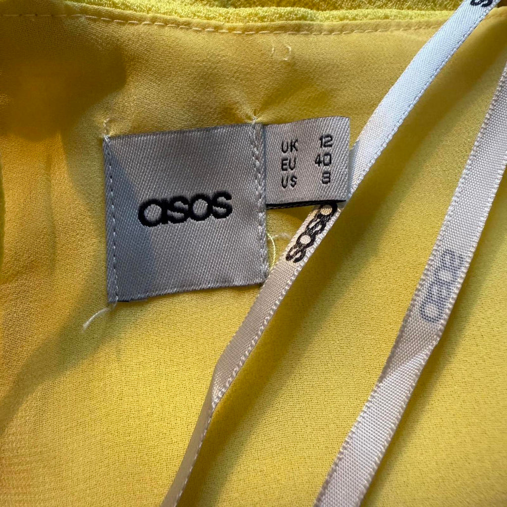 ASOS Yellow A-line Midi Dress Size 8
