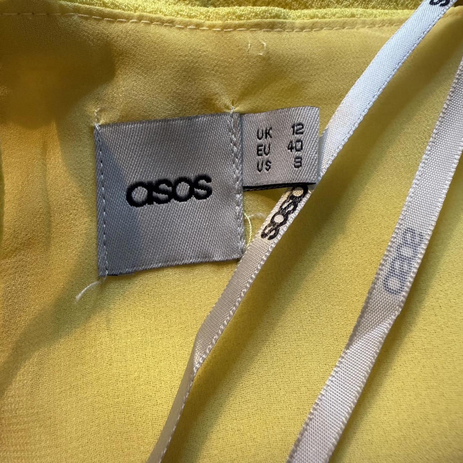 ASOS Yellow A-line Midi Dress Size 8
