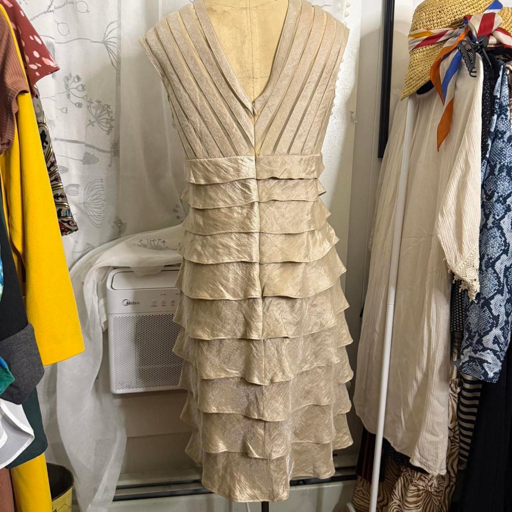 Spiegel Cream Ruffle Tiered Dress