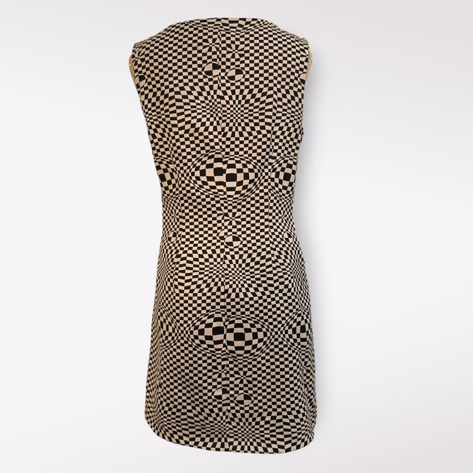 Misaky Black and White Op Art Mini Dress