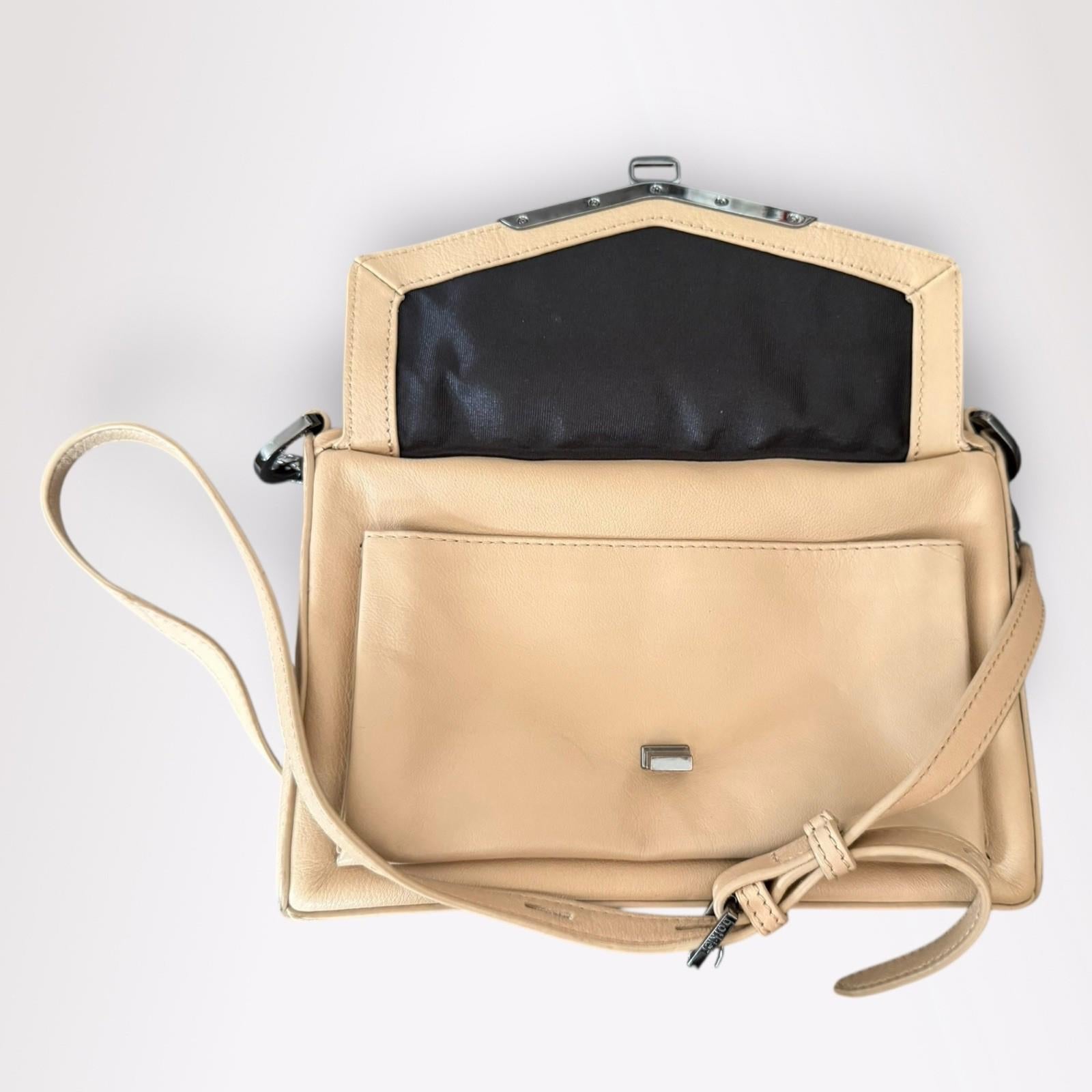 BOTKIER Leather Crossbody Valentina Flap Bag Color Wheat