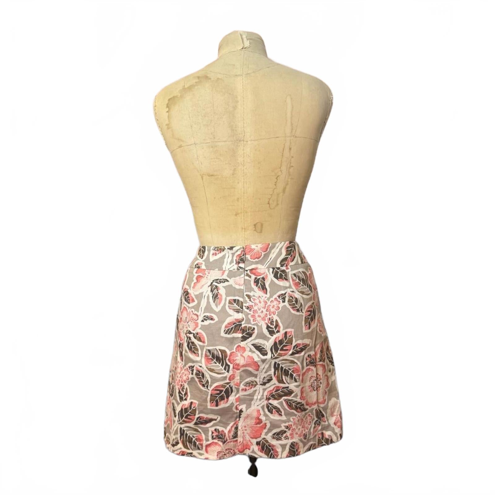 LOFT Petites Floral A-Line Skirt Size 4P