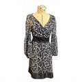 Diane von Furstenberg Black and White Floral Wrap Dress