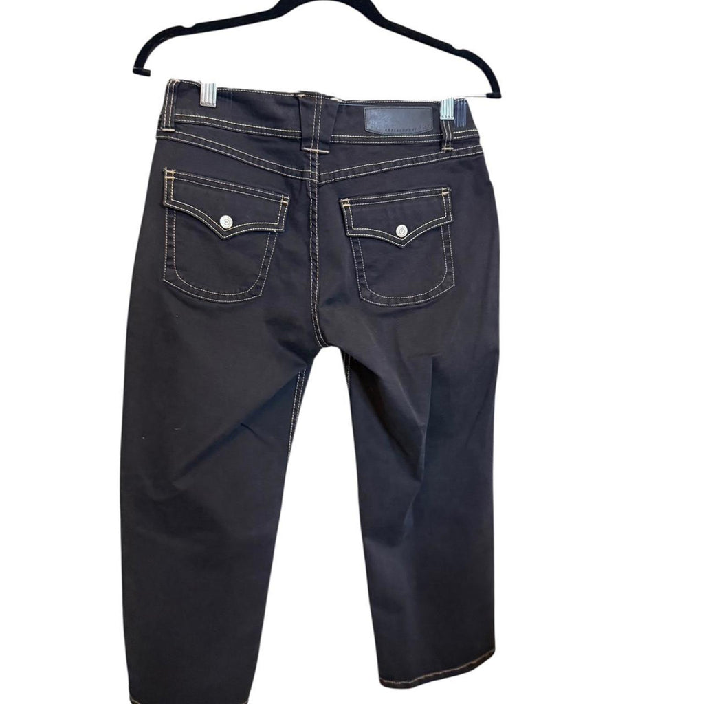 Christopher Kane Black Low-Rise Bootcut Jeans Size 8P