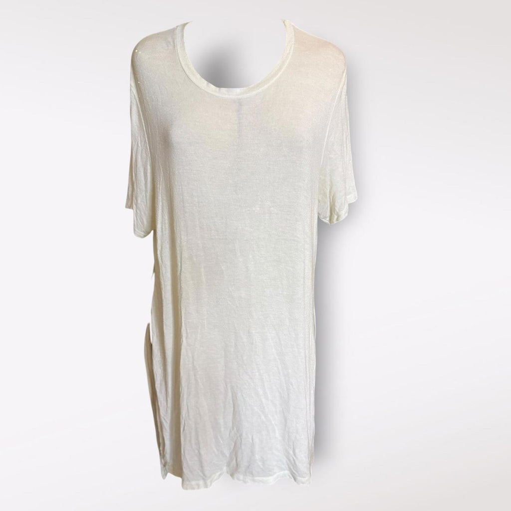 Brandy Melville White Cotton Tunic T-shirt