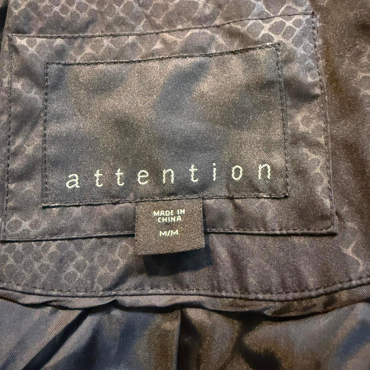 Attention Women's Black Textured Trench Coat