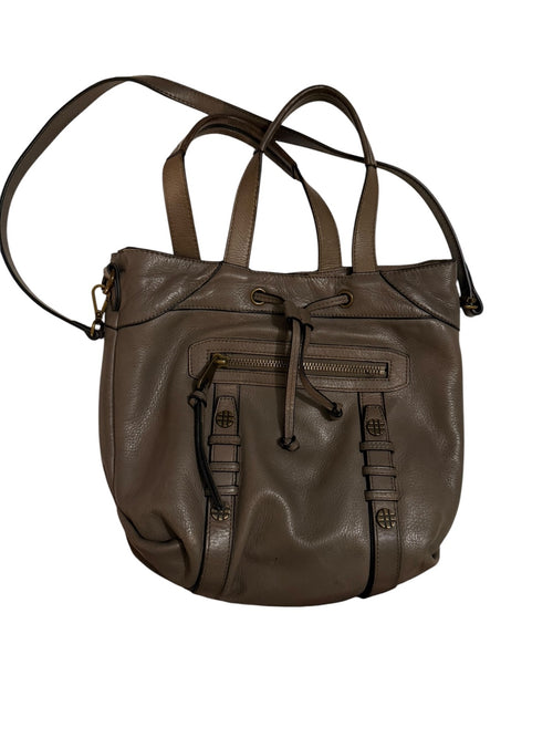Joelle Hawkens Taupe Leather Tote Bag