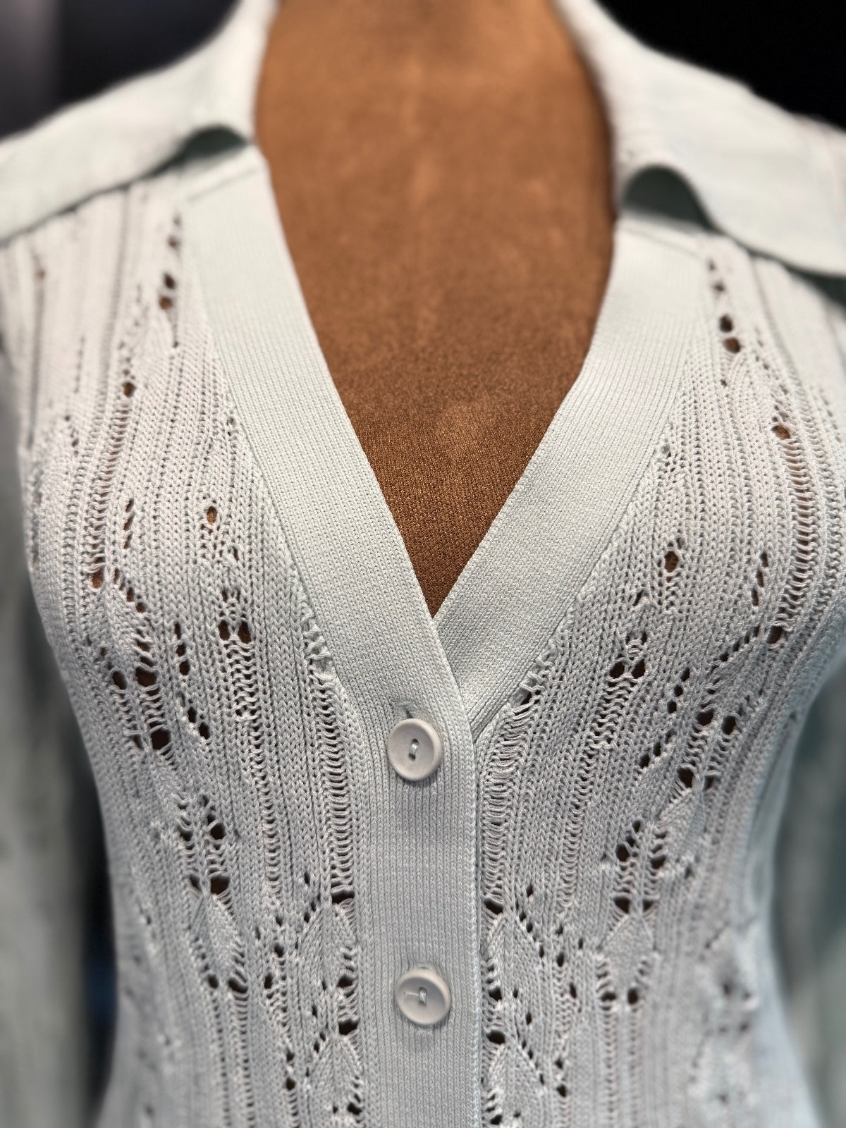 Joie Lightweight Button-Up Knit Sweater Cardigan in Soft Sea