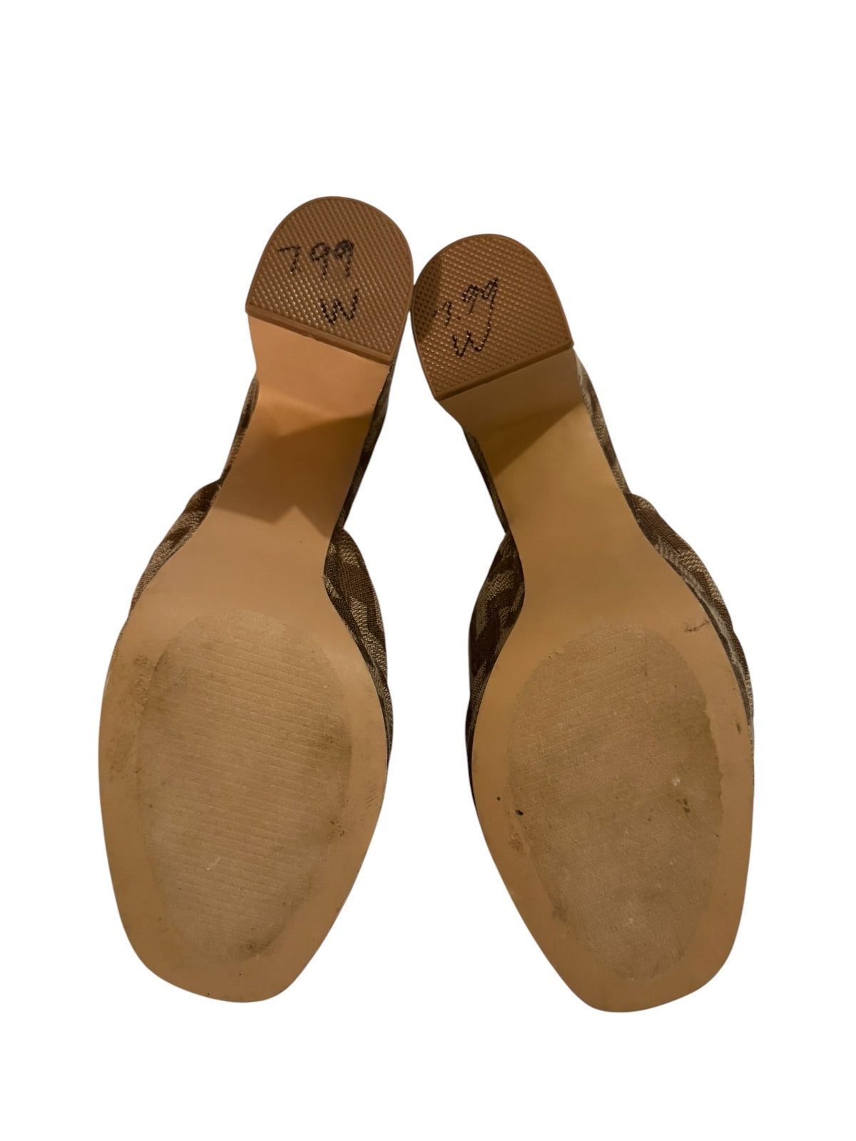 Shoedazzle Brown Patterned High Heel Mules