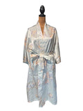 Ming Art Floral Satin Kimono Robe with Belt