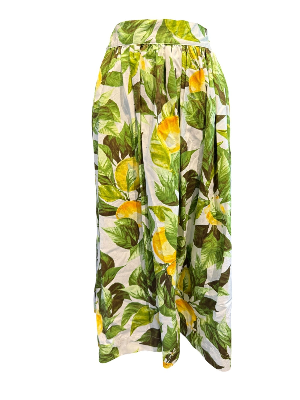 Gallery Andorra Lemon Print Midi Skirt