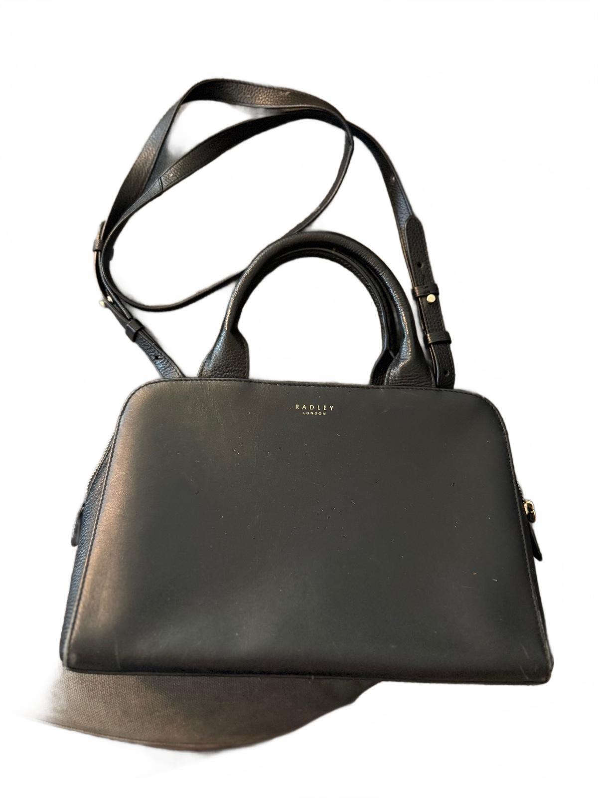 Radley London Black Leather Handbag with Adjustable Strap