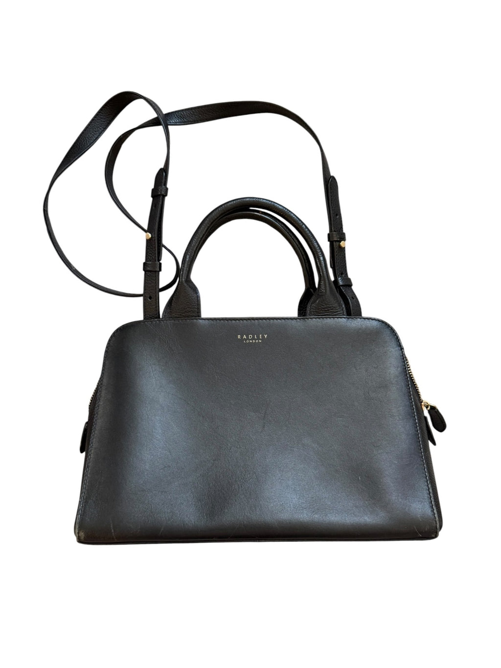 Radley Black Leather Satchel Handbag with Adjustable Strap