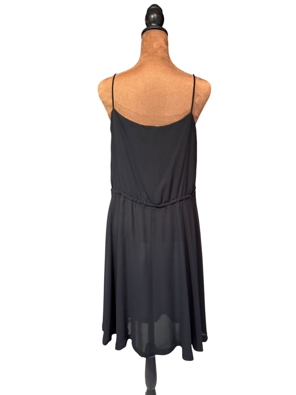 Wendy One Black Sheer Sleeveless Midi Dress with Cowl Neck