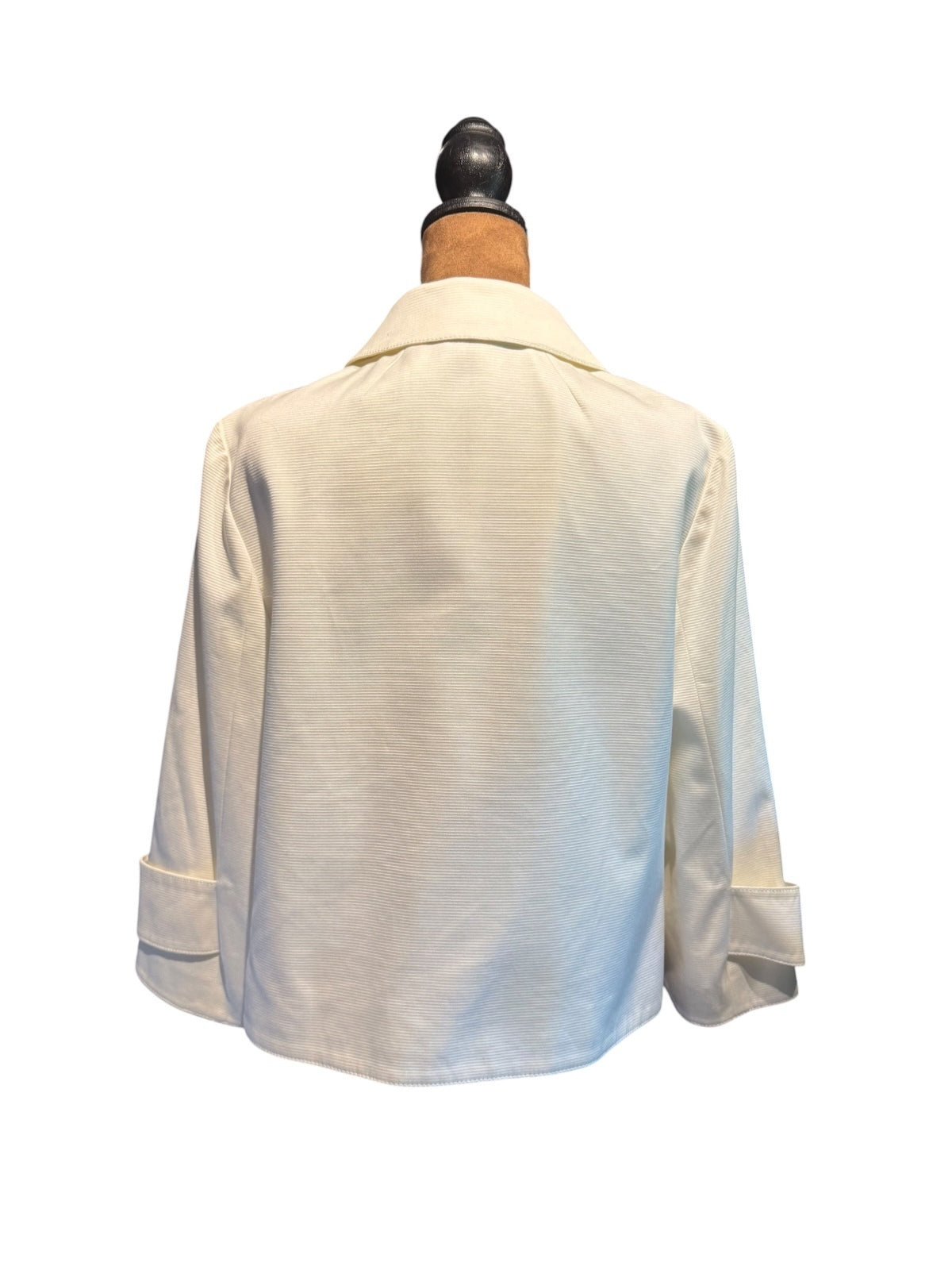 Per Se Cream Cotton Blend Swing Jacket with Unique Toggle Closures