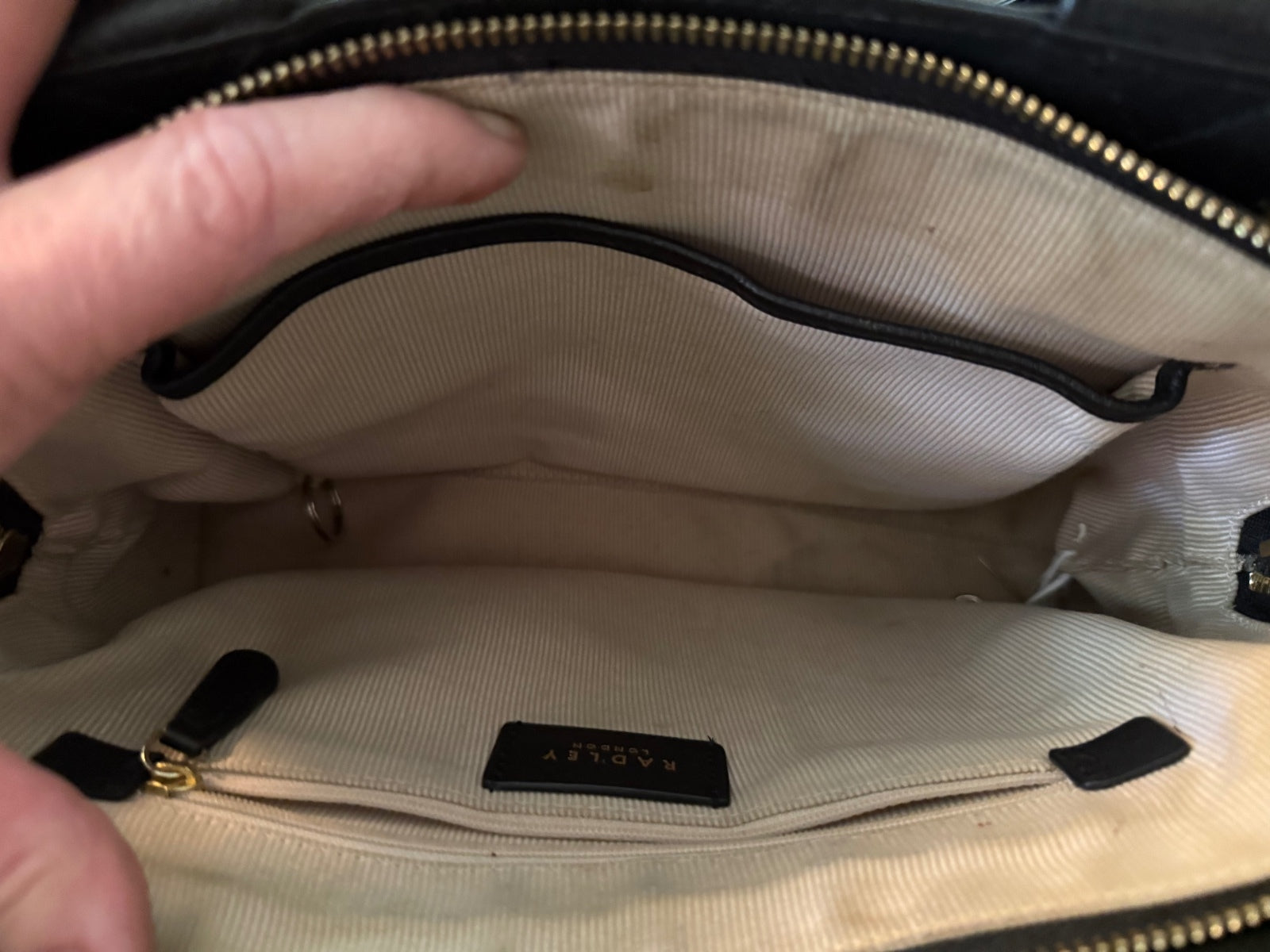 Radley London Black Leather Handbag with Adjustable Strap