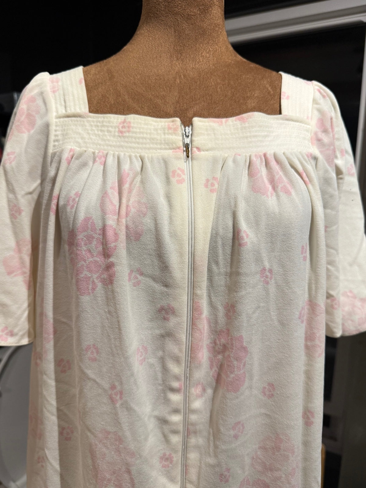 Vintage Take-Along Sears Medium Floral House Dress with Front Zipper