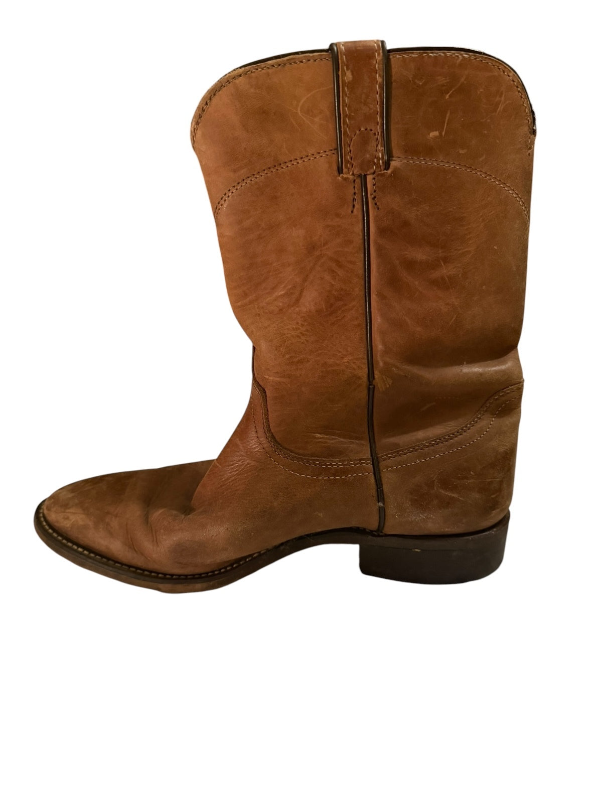 Brown Mid-calf Leather Cowboy Boots