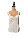 Vintage Cream Lace Trim Silk Camisole Tank Top