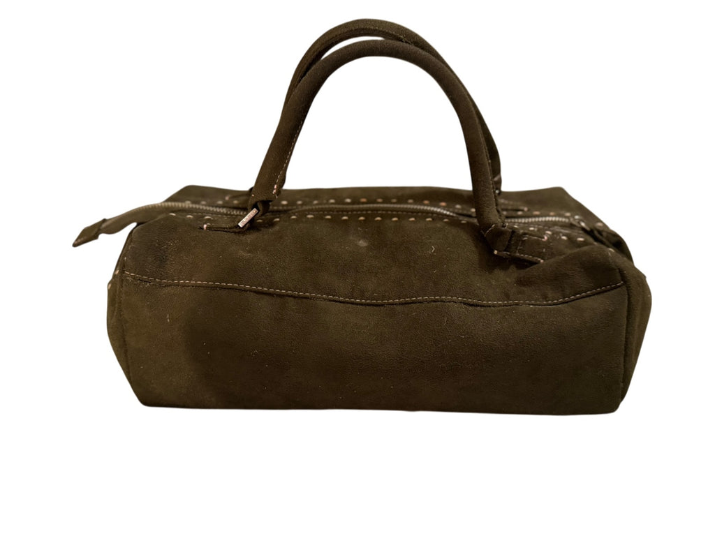 matt & nat Montreal Olive Green Vegan Suede Handbag with Mar