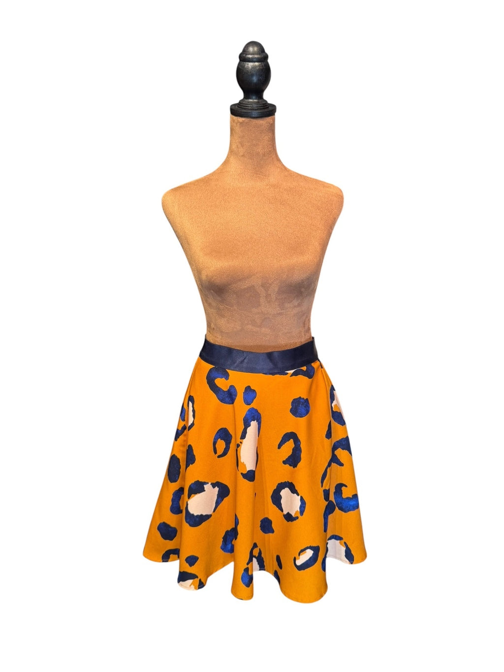 3.1 Phillip Lim 20th Orange Blue Leopard Print Skirt