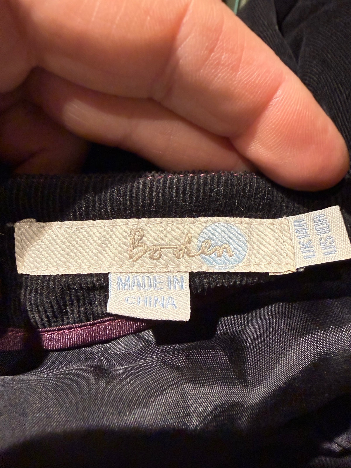 Boden Black Corduroy Flared Skirt
