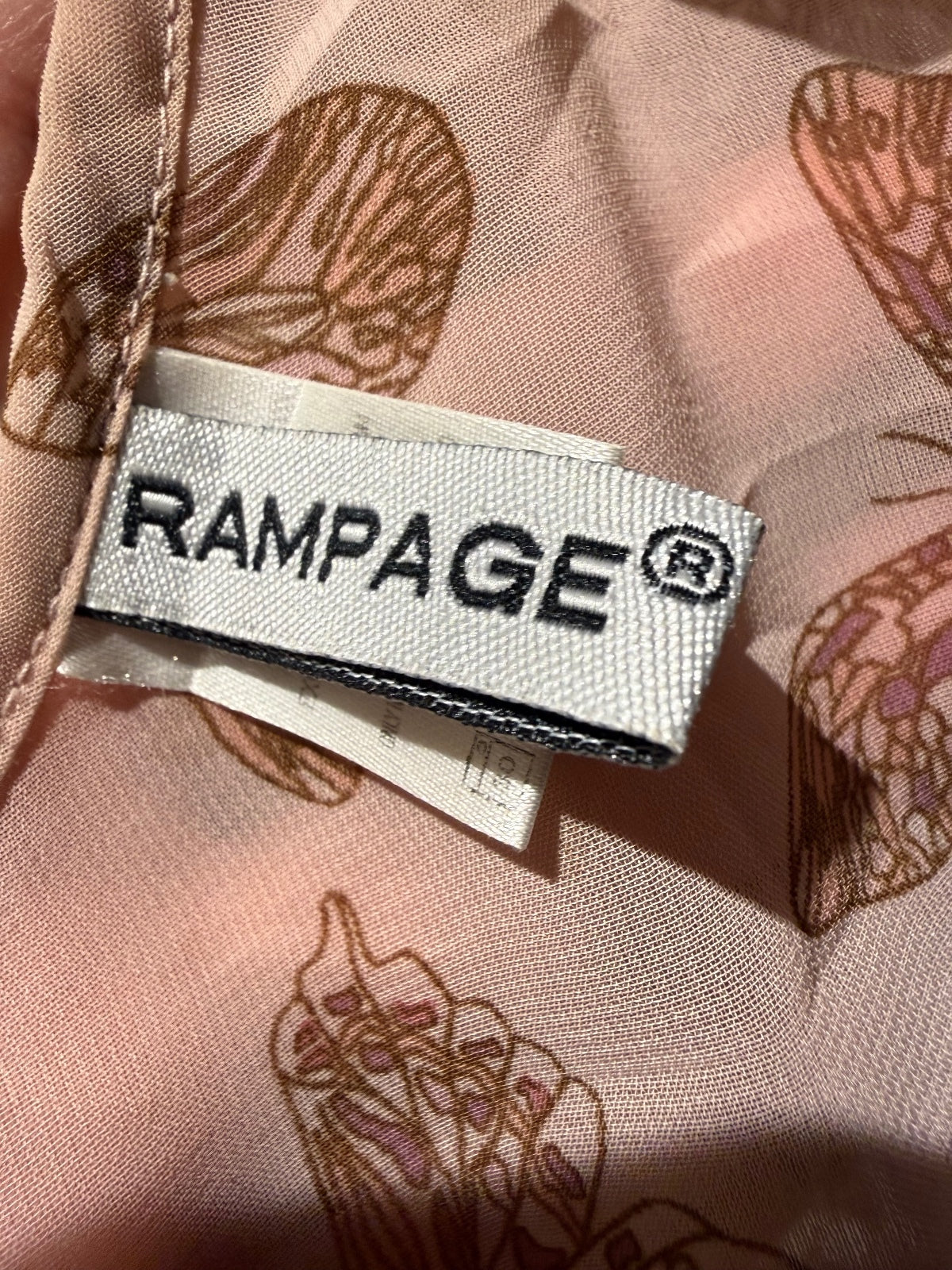 Rampage Large Pink Butterfly Lace Slip Dress Nightie