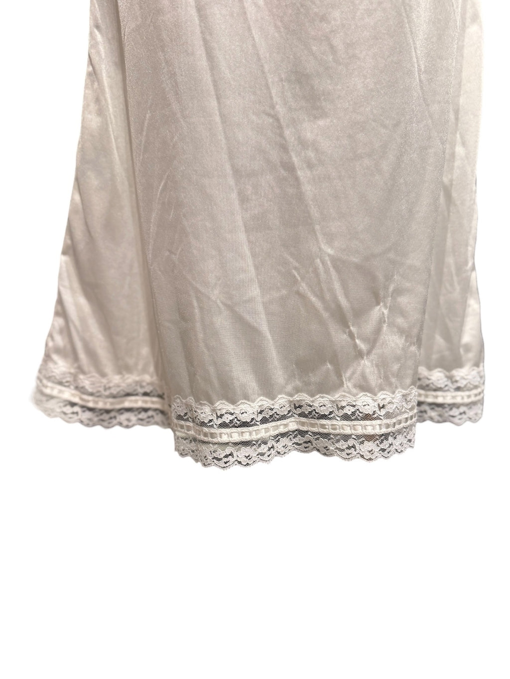 Vintage Mel-Lin White Nylon Half Slip with Lace Trim