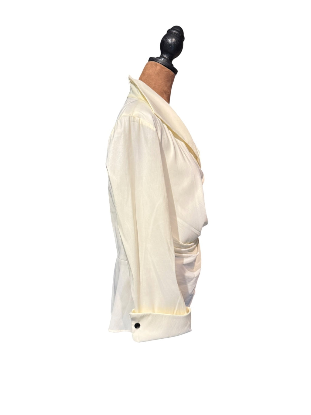 Tadashi Collection Elegant Ivory Wrap Blouse